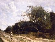 Horseman on the road, Jean Baptiste Camille  Corot